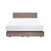 Pat Boxspring Alviano tapitat simplu, cu inaltime capat pat 90 cm, saltea inclusa, fara topper